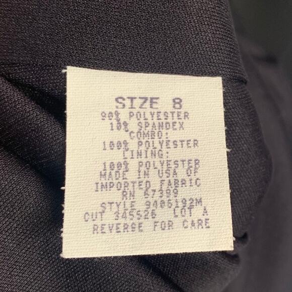 Vintage Donna Ricco Black Velvet Chiffon Midi Dress Made in USA Size 8 - Picture 5 of 6